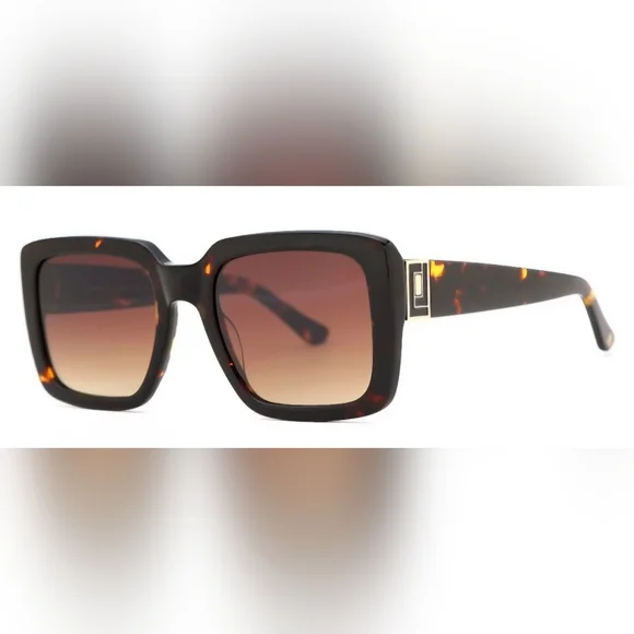 Carolina Lemke Roma Demi Women’s Square Sunglasses Brown Tortoiseshell Unisex - Picture 9 of 9